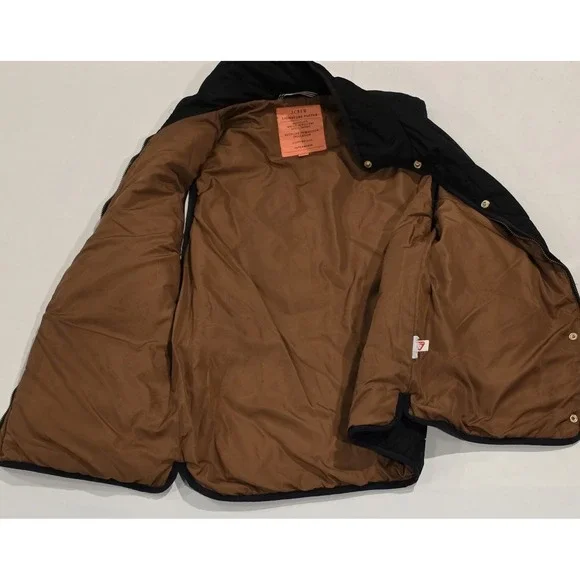 J. Crew Signature Puffer Vest Women's Medium Black Quilted Snap Pockets - Picture 9 of 9